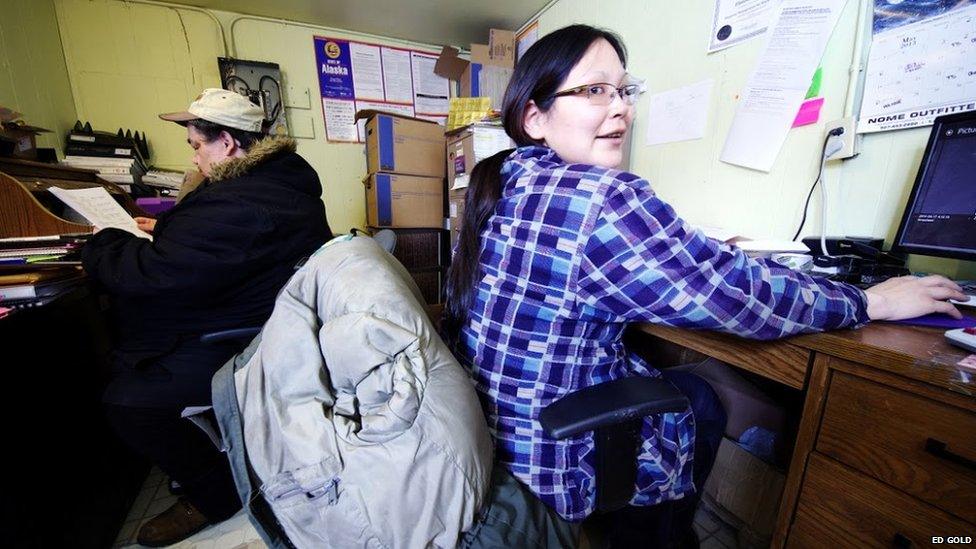 Rachel Seetook in the Wales City Council office