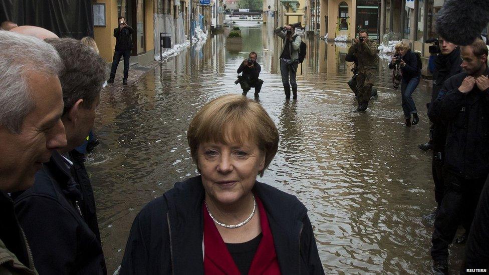 German Chancellor Angela Merkel in Pirna on 4 June 2013