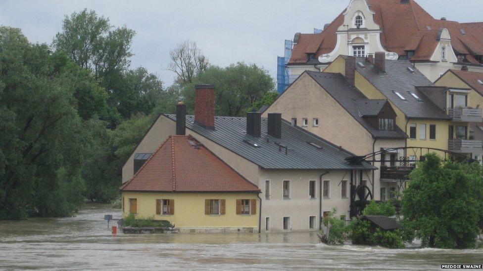 Flooded Regensburg. Photo: Freddie Swaine