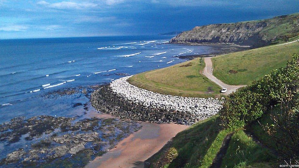 Landscaped promontory at Scarborough