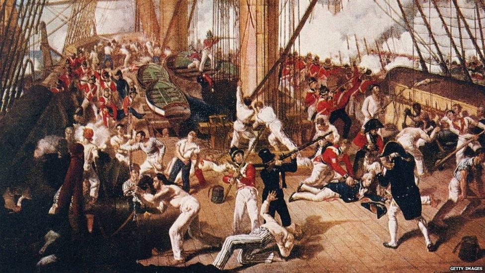 Battle of Trafalgar painting