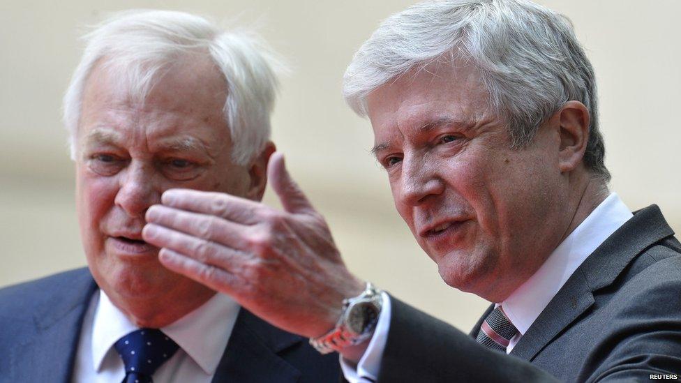 BBC Director-General Tony Hall and BBC Trust Chairman Chris Patten