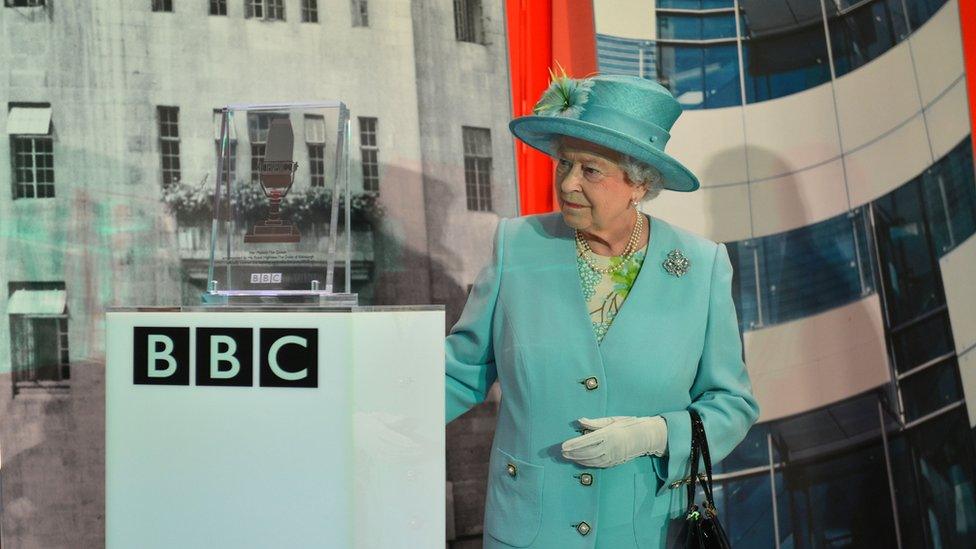 The Queen leaving Broadcasting House