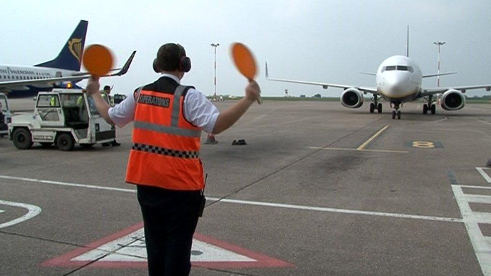 Workers at East Midlands Airport