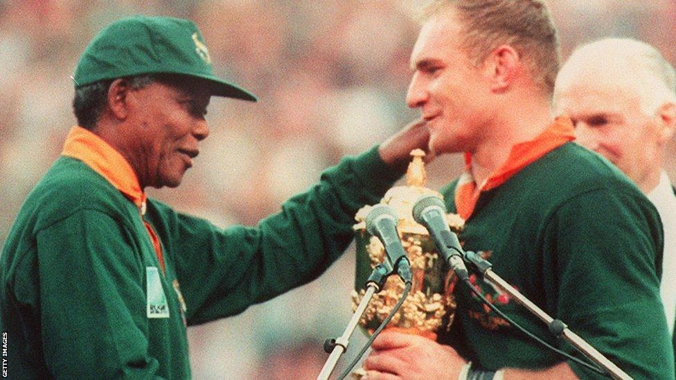 Nelson Mandela and Francois Pienaar