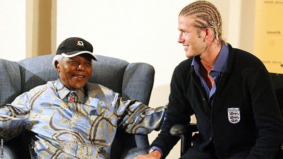 Nelson Mandela and David Beckham