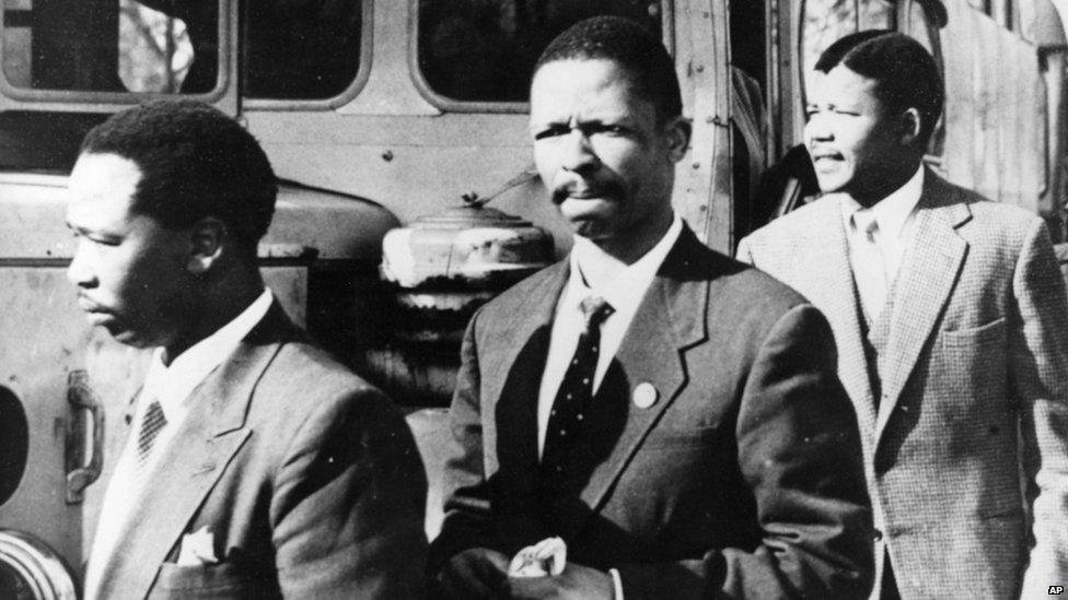 Nelson Mandela (right) with other African National Congress activists in the 1960s