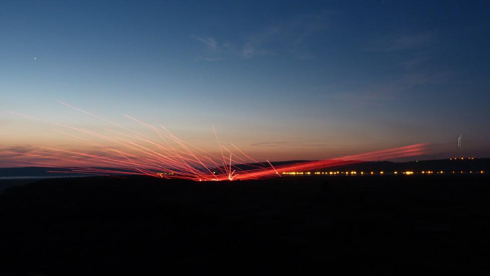 Tracer fire at Pembrey, Carmarthenshire