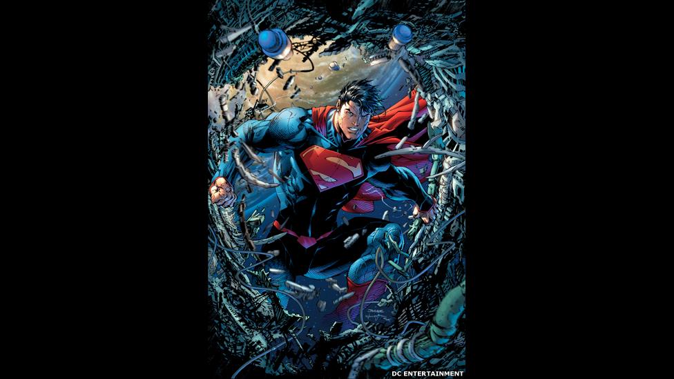 Superman comic artwork for the cover of Superman Unchained - The New 52