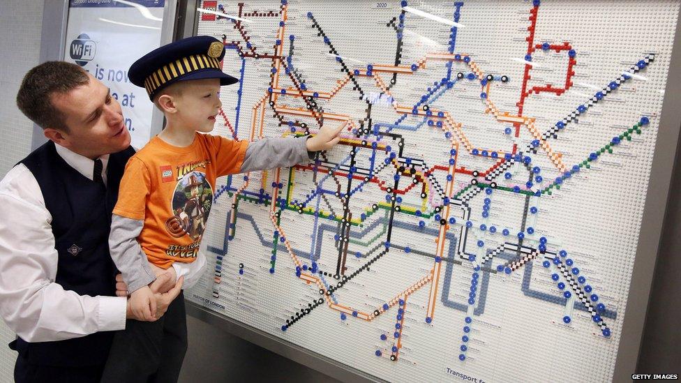 Underground map made of Lego