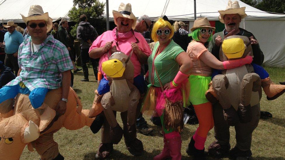 Jenny Buss and her friends in fancy dress