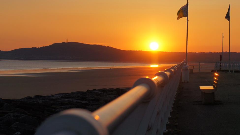 Sunset at Aberavon Beach, Neath Port Talbot.