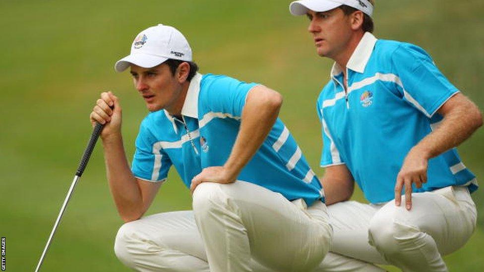 Justin Rose (left) with Ian Poulter