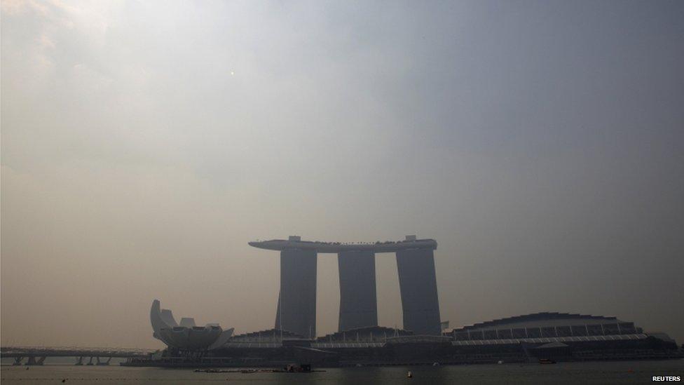 The Marina Bay Sands casino and resort is pictured on a hazy day in Singapore 18 June 2013