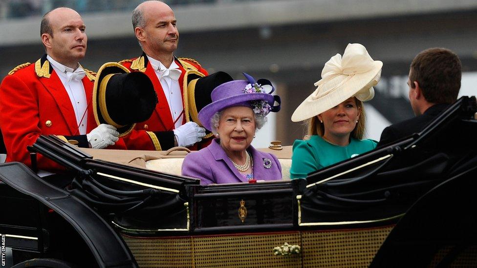 Queen Elizabeth II and Autumn Phillips