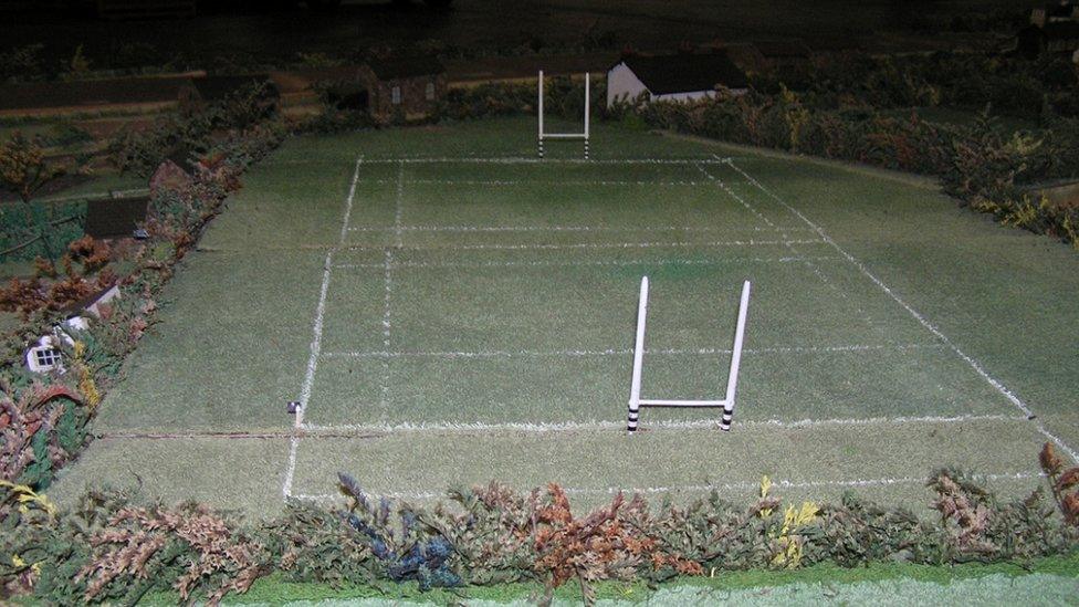 Magor model village rugby pitch