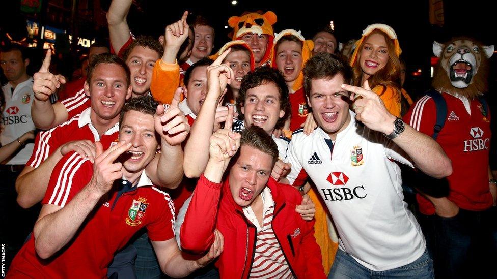 British and Irish Lions fans in Brisbane