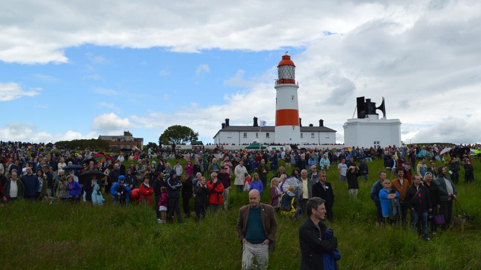 Souter Lighthouse and crowds