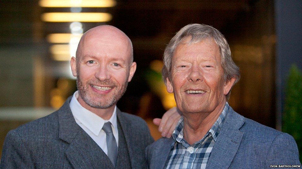 Scottish comedian Craig Hill with film critic and historian Derek Malcolm, one of the jurors on the panle of the Michael Powell Award