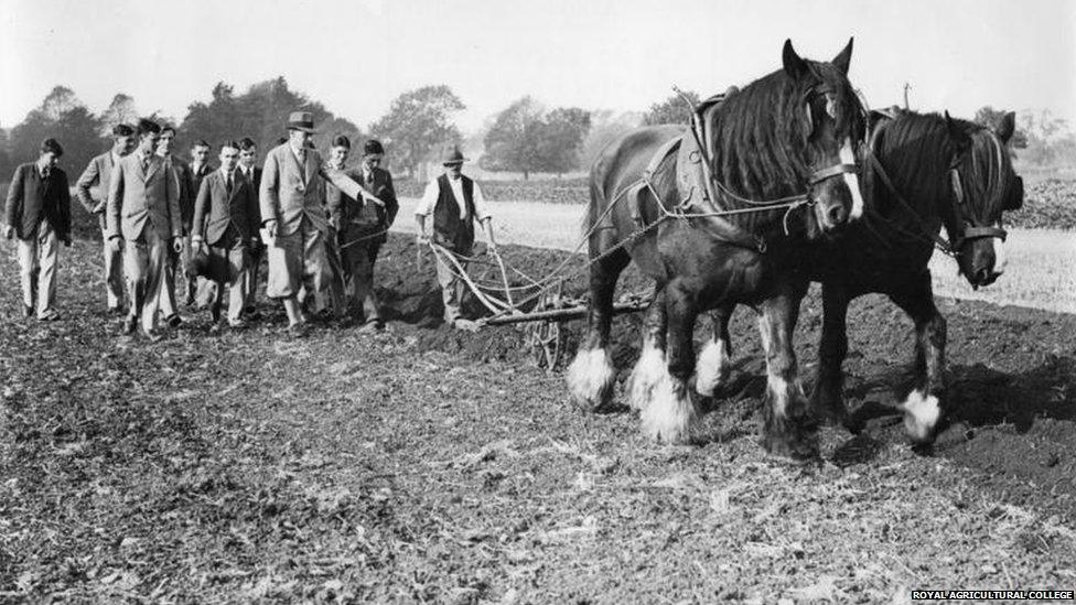 A ploughing class in 1930