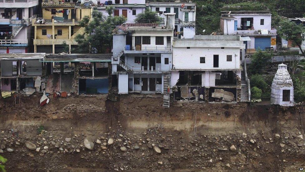 Damaged house in Uttarakhand