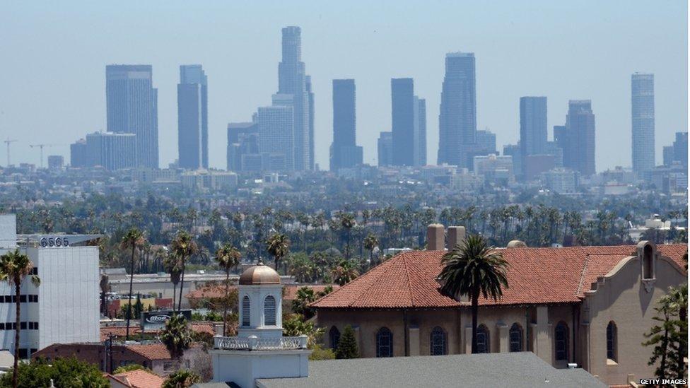 Heat haze over Los Angeles, California (28 June 2013)