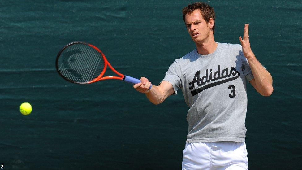 Andy Murray in practice