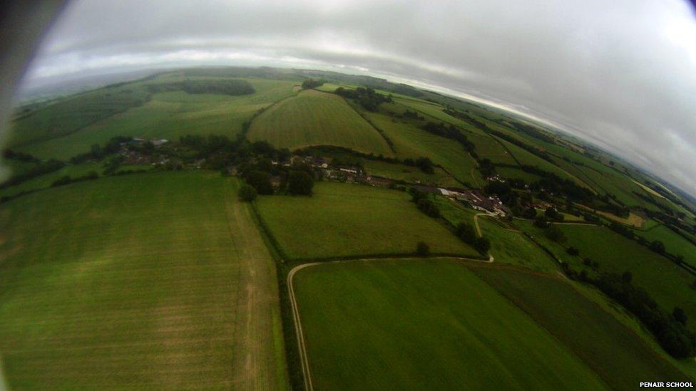 View of earth from Penair School balloon. Pic: Penair School