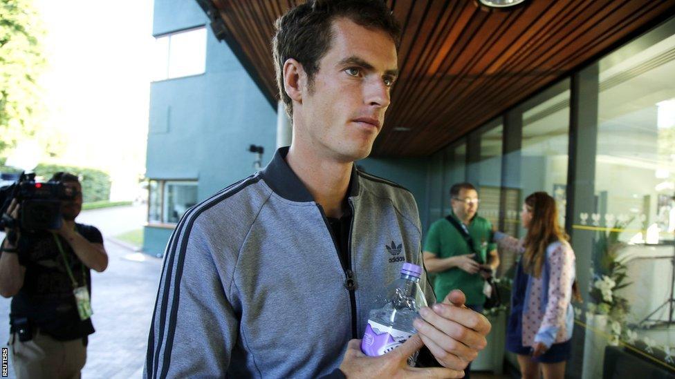 Andy Murray arrives at SW19