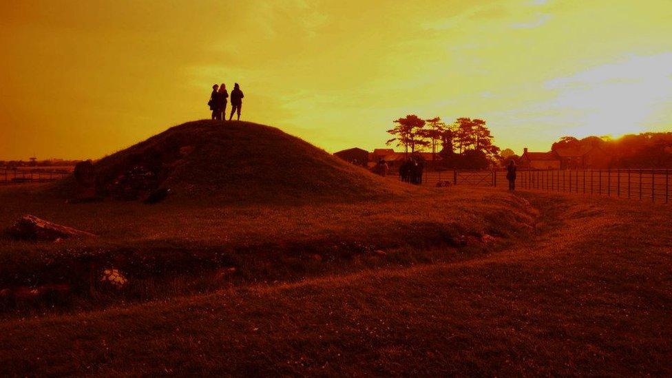 Summer solstice event at Bryn Celli Du neolithic chamber tomb arranged by CADW - photo by Catherine Rees and Matthew Jones