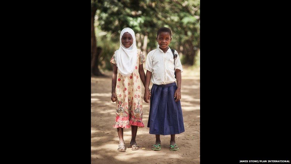 Tanzanian schoolgirl Sylvia and her Muslim friend Radhia