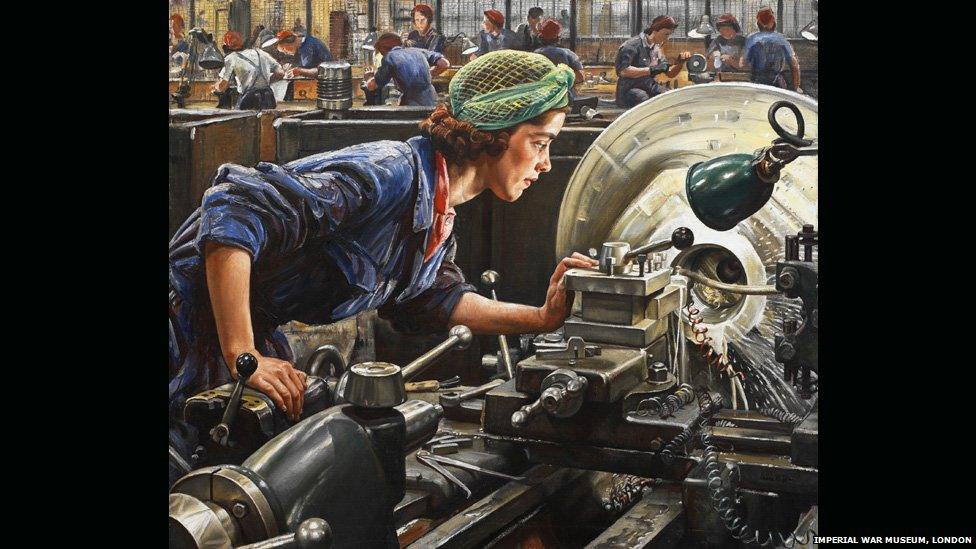 Ruby Loftus Screwing a Breech Ring, 1943, by Dame Laura Knight