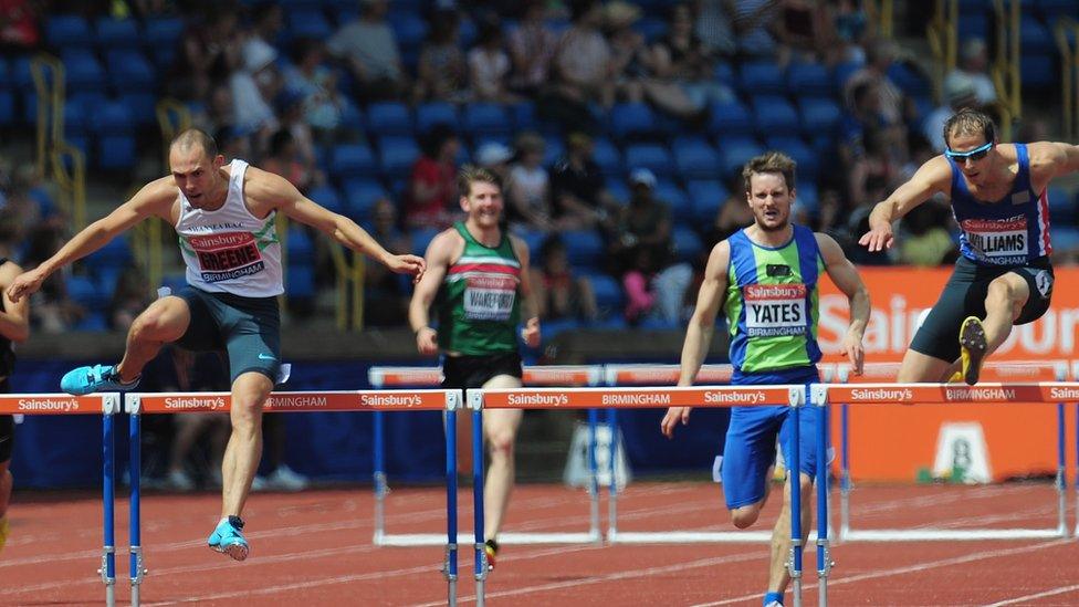 In Saturday's 400m hurdles final, Dai Greene sees off Rhys Williams