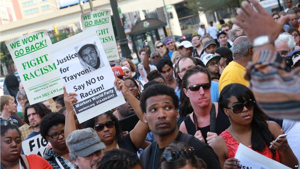 Protesters in Detroit (14 July)