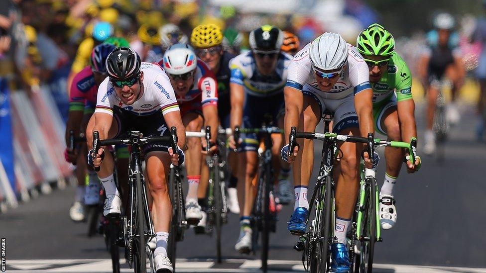 Mark Cavendish (left) and Marcel Kittel