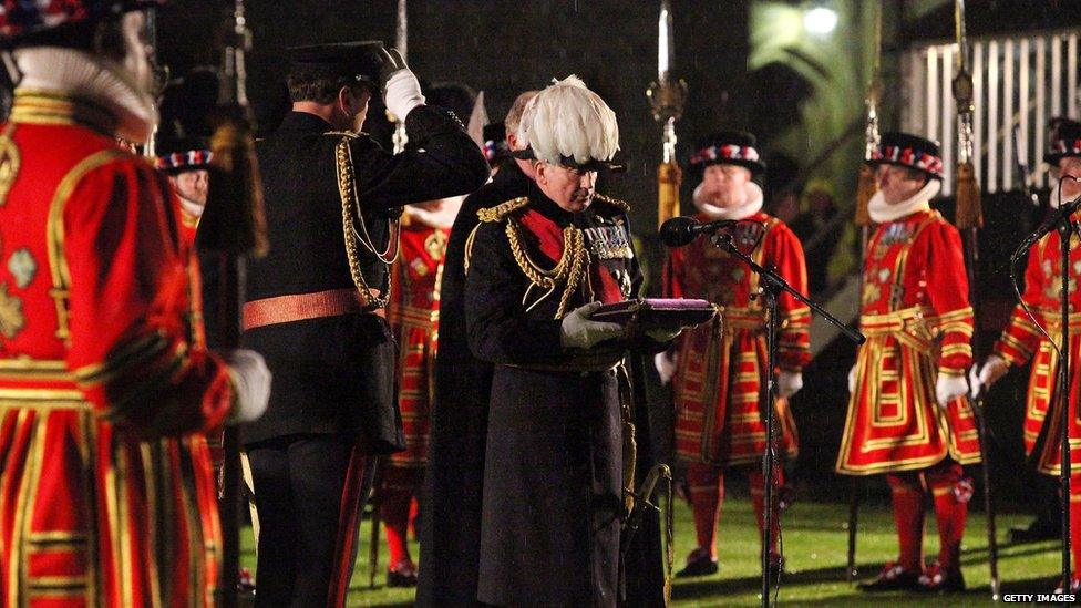 Handing over the keys at the Tower of London