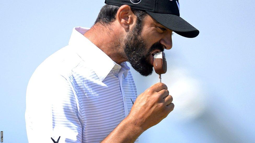 Alvaro Quiros nibbles an ice cream