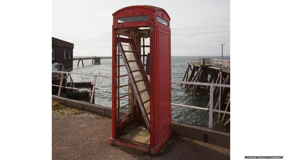 Old phone box beside Inverkip Power Station