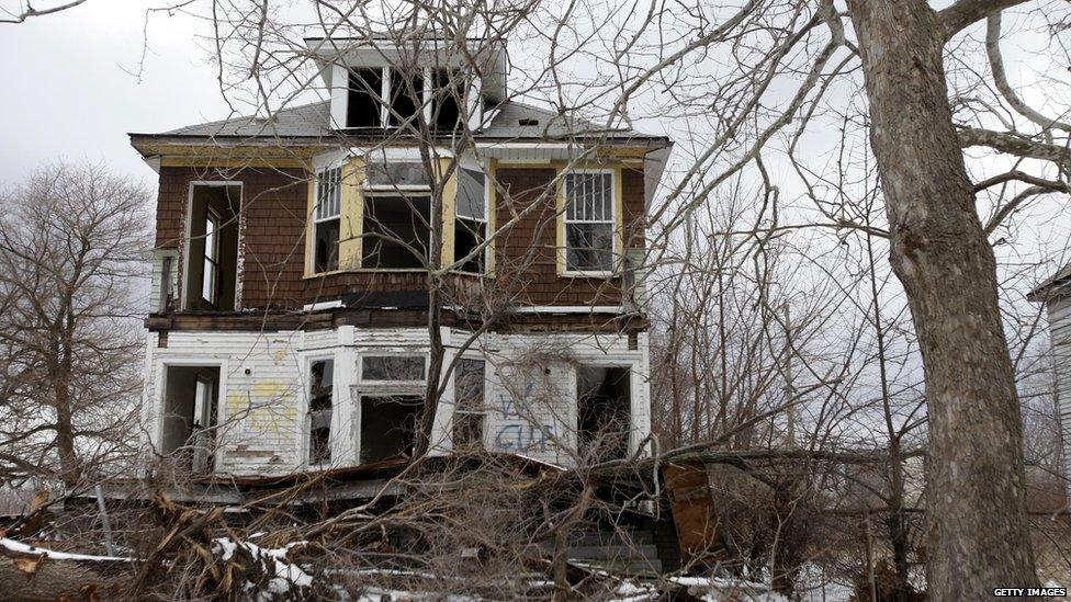 An empty house in Detroit. Undated pic