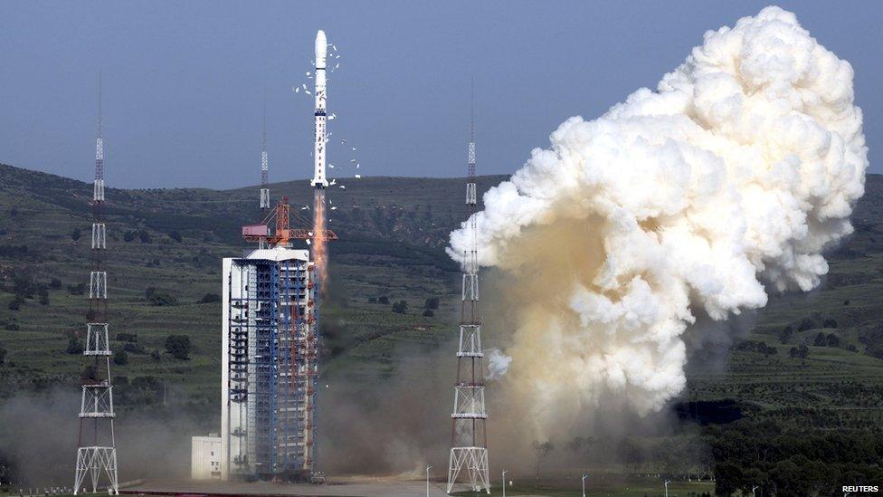 Rocket blast-off in China
