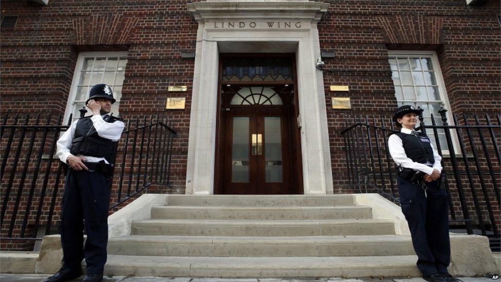 Police outside the Lindo Wing