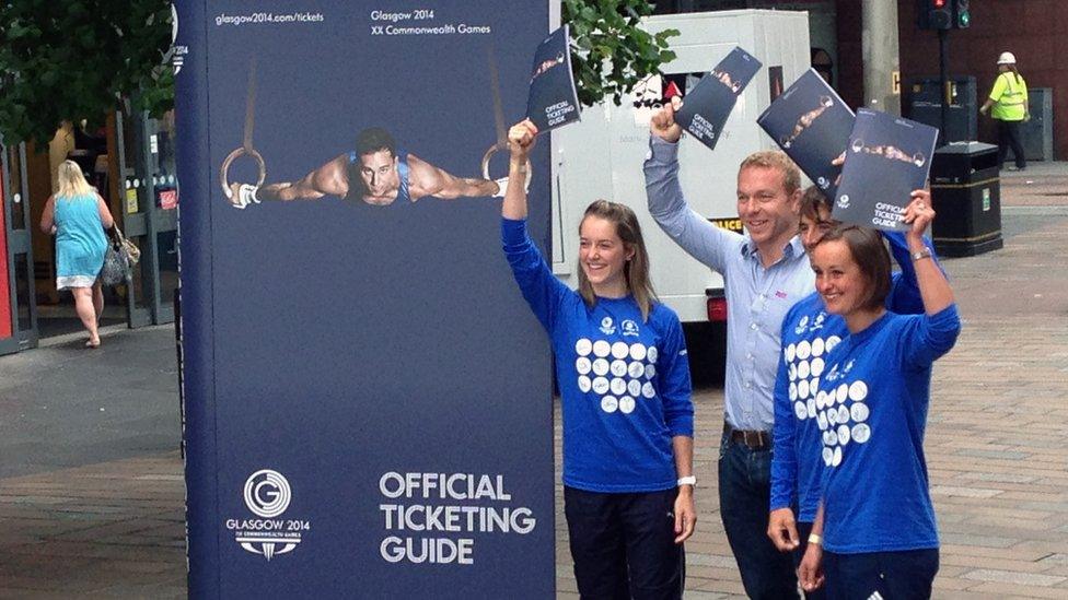 Sir Chris Hoy and members of the Scotland Commonwealth Games team