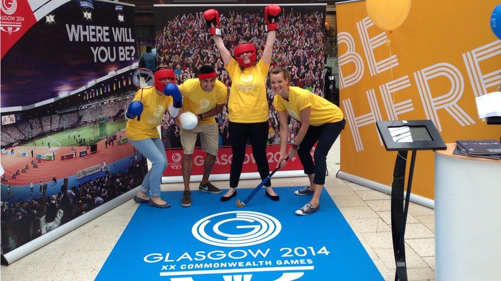 People dressed up for the Commonwealth Games 2014 ticket launch