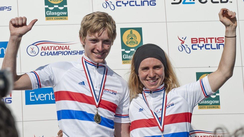 Grant Ferguson from Peebles and Glasgow's Lee Craigie pose with the famous jerseys that show they are national champions