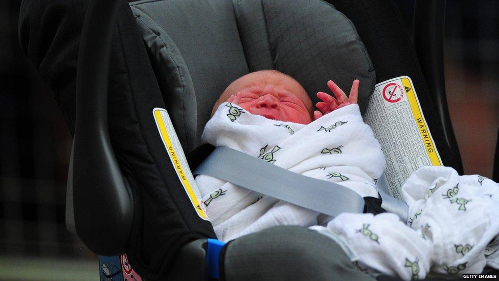 Baby prince is driven home