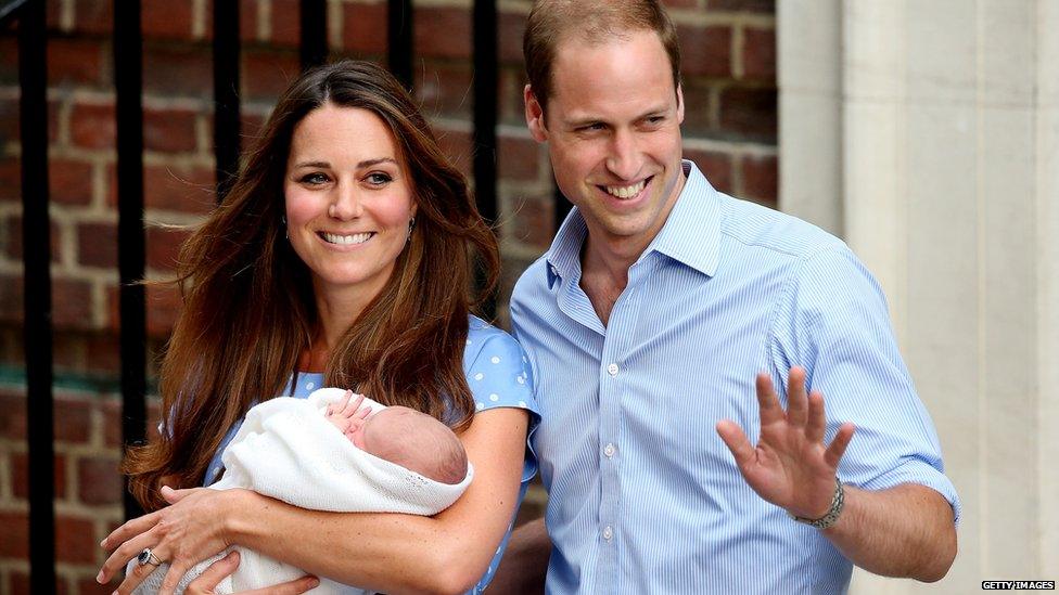 Kate and William outside the hospital