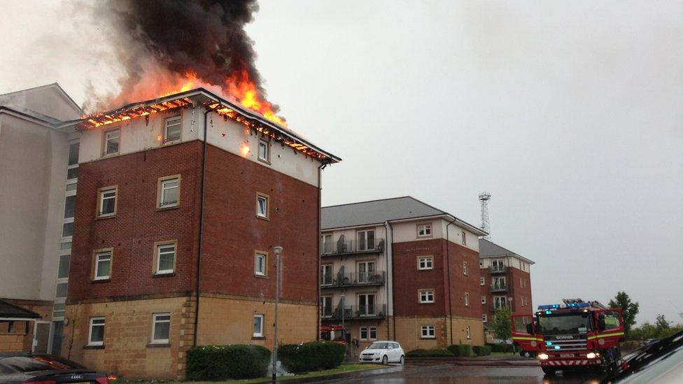 Fire at a block of flats