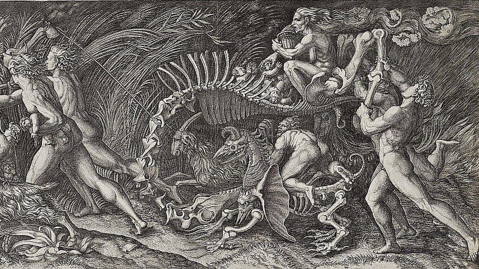 The Witchesʼ Rout (The Carcass) by Agostino Veneziano