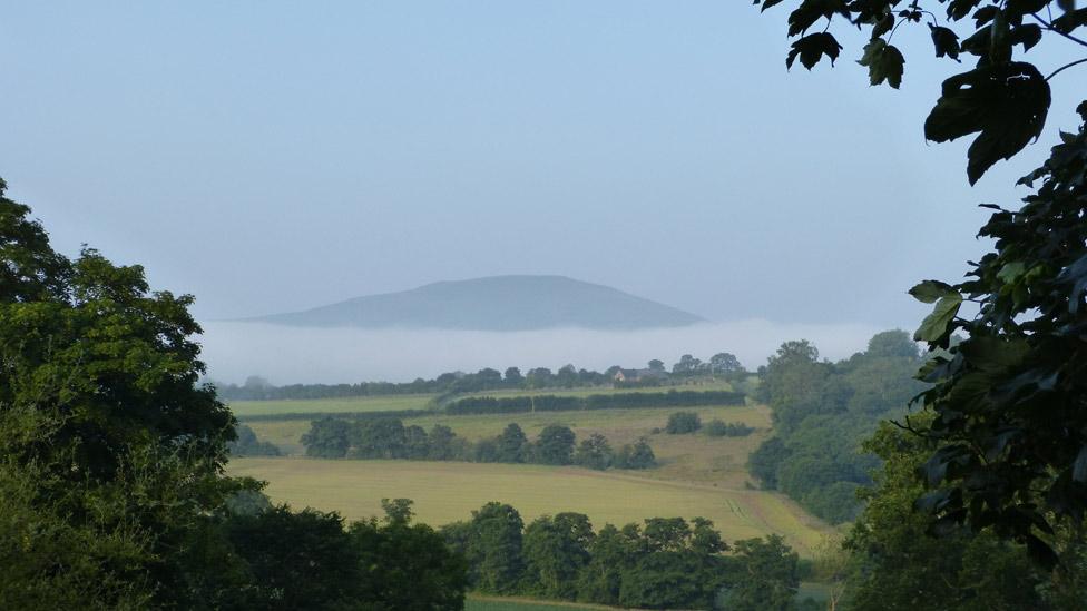 Tor y Foel circled in mist