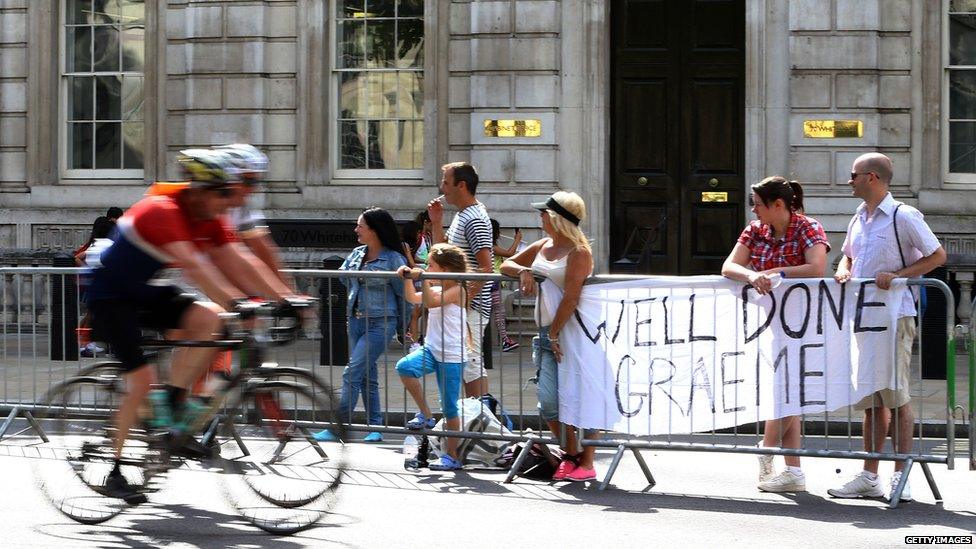 Spectators showing support